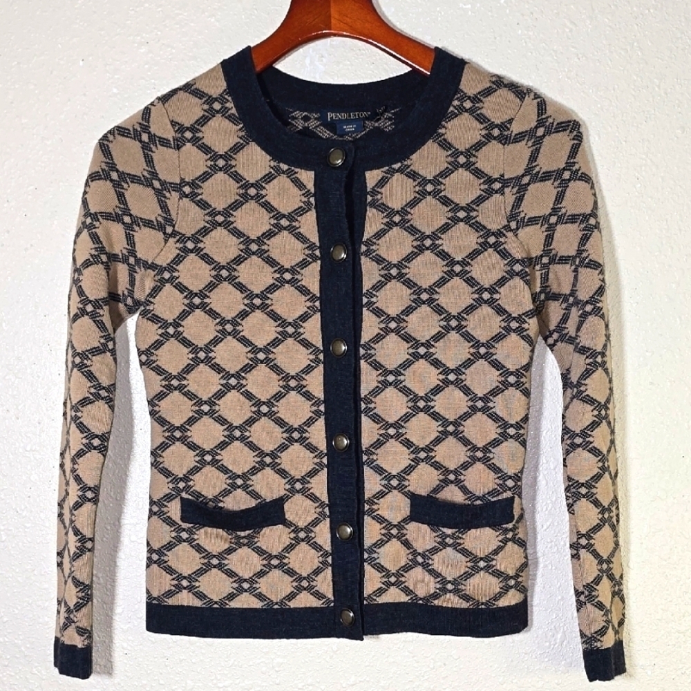 Pendleton Open Front Brown Cardigan